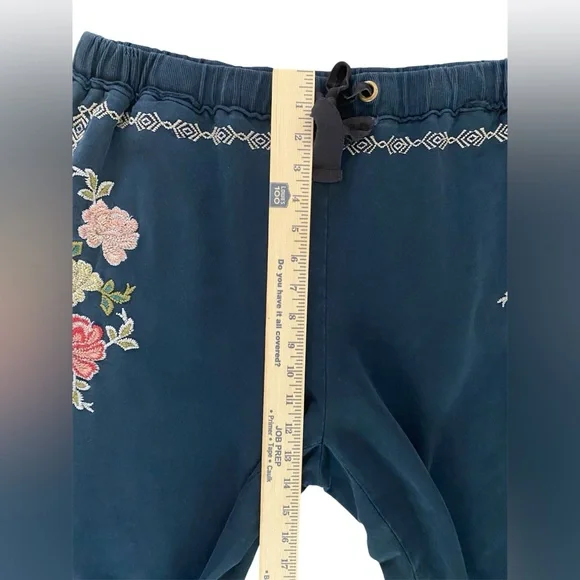 Sundance Faded Fields Jogger Pants Floral Embroidery Size Large Boho - Picture 4 of 8